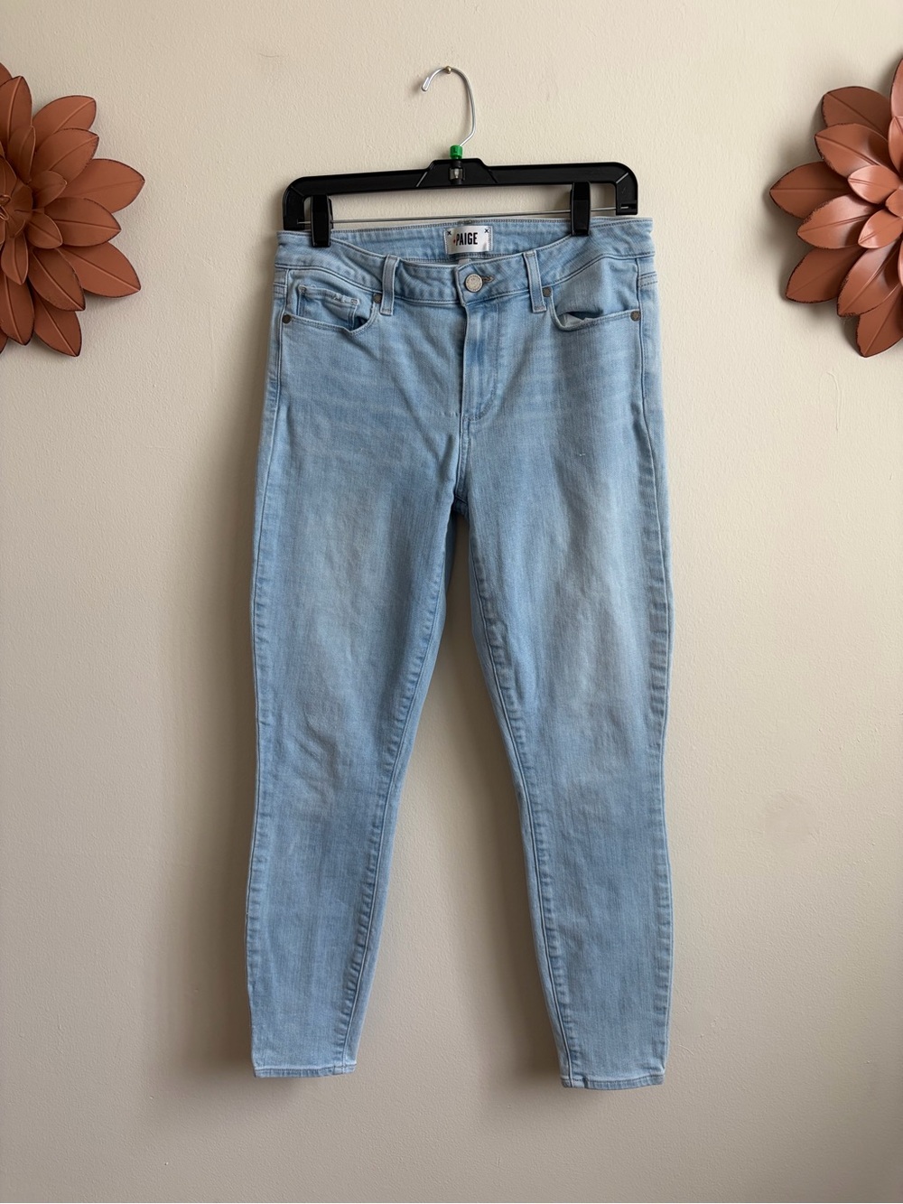 PAIGE Light Wash Skinny Jeans Size 30 Designer Denim